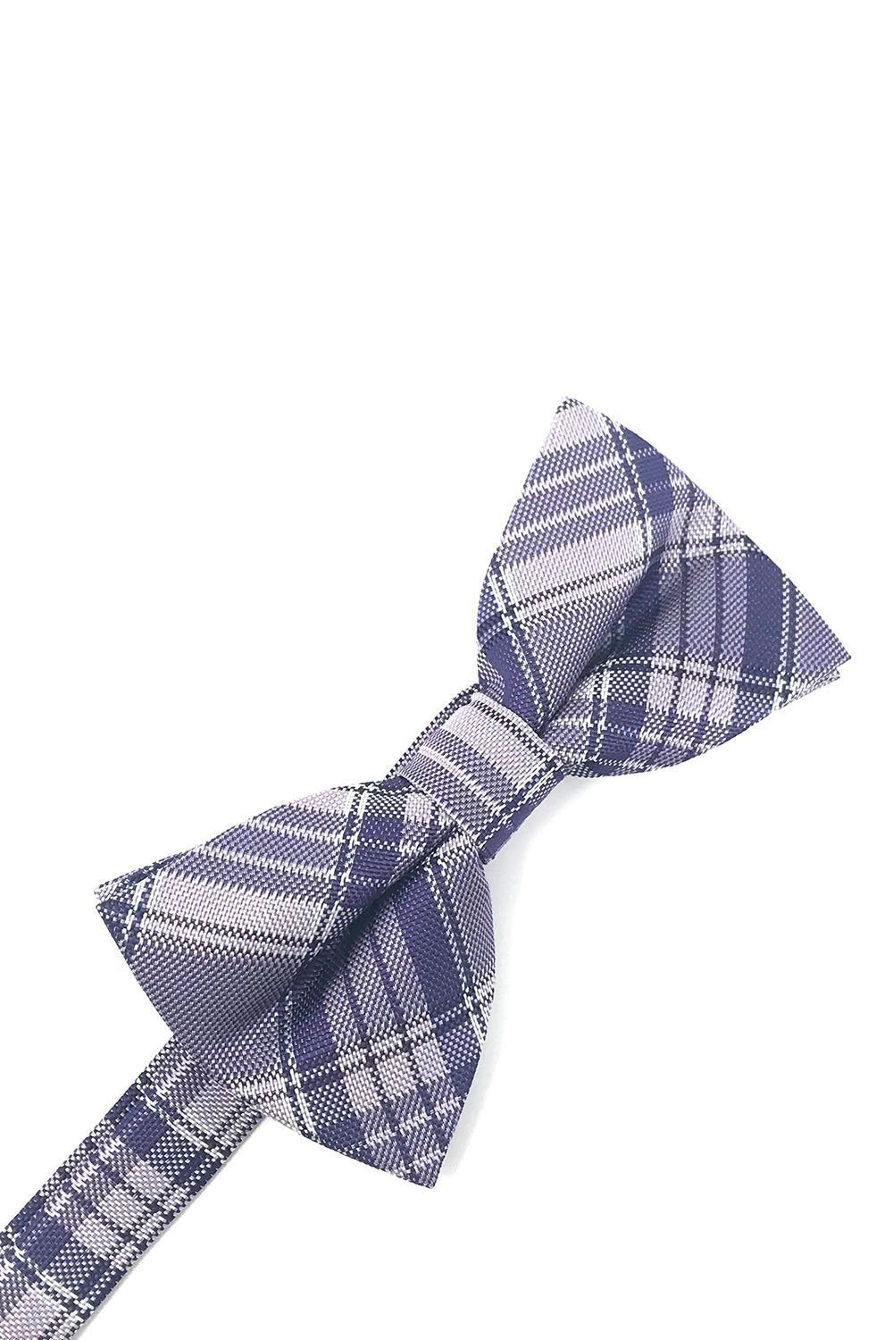 Cardi Purple Madison Plaid Kids Bow Tie