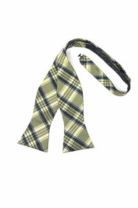 Cardi Self Tie Yellow Madison Plaid Bow Tie