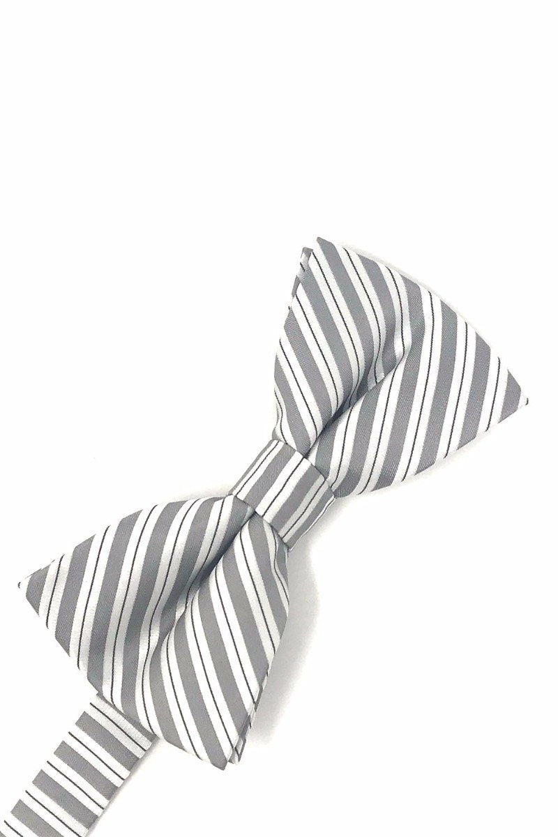 Cardi Pre-Tied Grey Newton Stripe Bow Tie