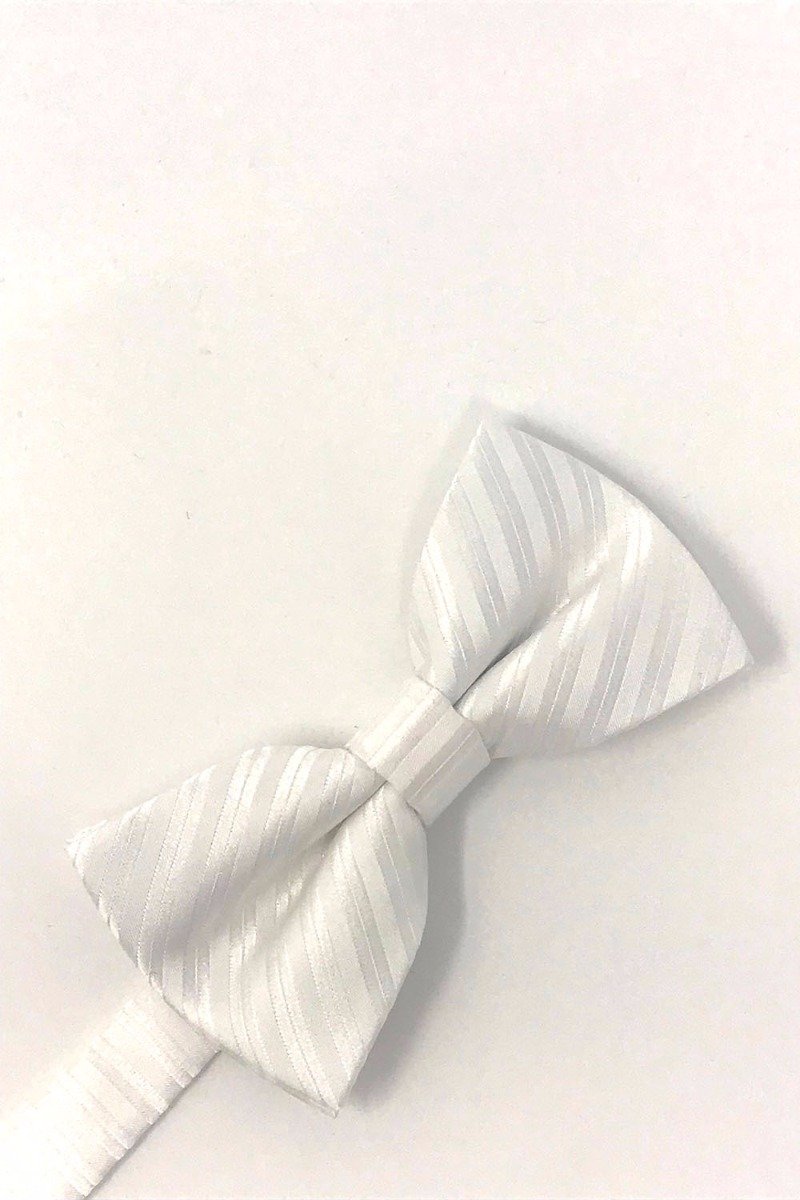 Cardi Pre-Tied White Newton Stripe Bow Tie