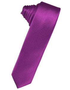 Cardi Self Tie Cassis Luxury Satin Skinny Necktie
