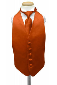 Cardi Persimmon Luxury Satin Kids Tuxedo Vest