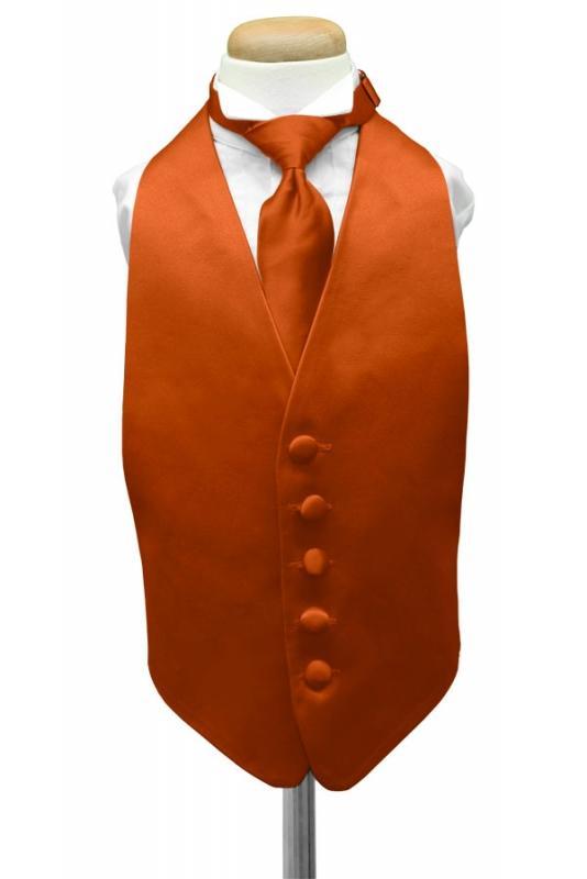 Cardi Persimmon Luxury Satin Kids Tuxedo Vest