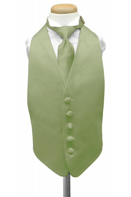 Sage Luxury Satin Kids Tuxedo Vest –