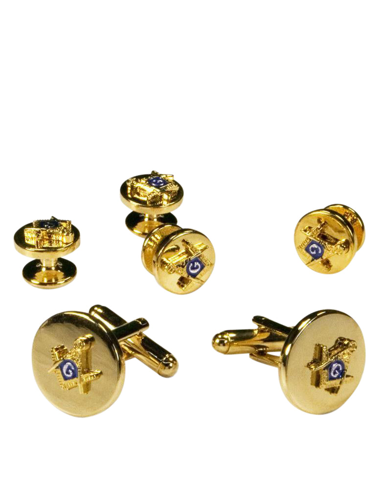 Cristoforo Cardi Masons Gold Studs and Cufflinks Set