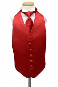 Cardi Scarlet Luxury Satin Kids Tuxedo Vest