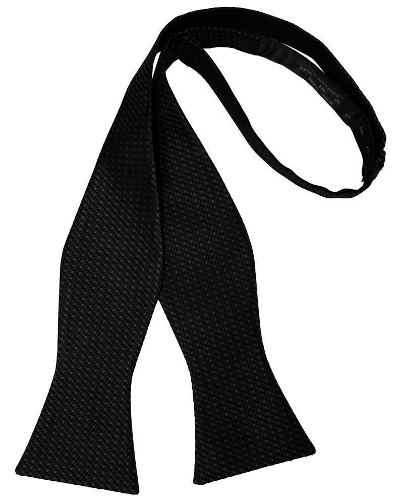 Cristoforo Cardi Black Silk Weave Self Tie Bow Tie