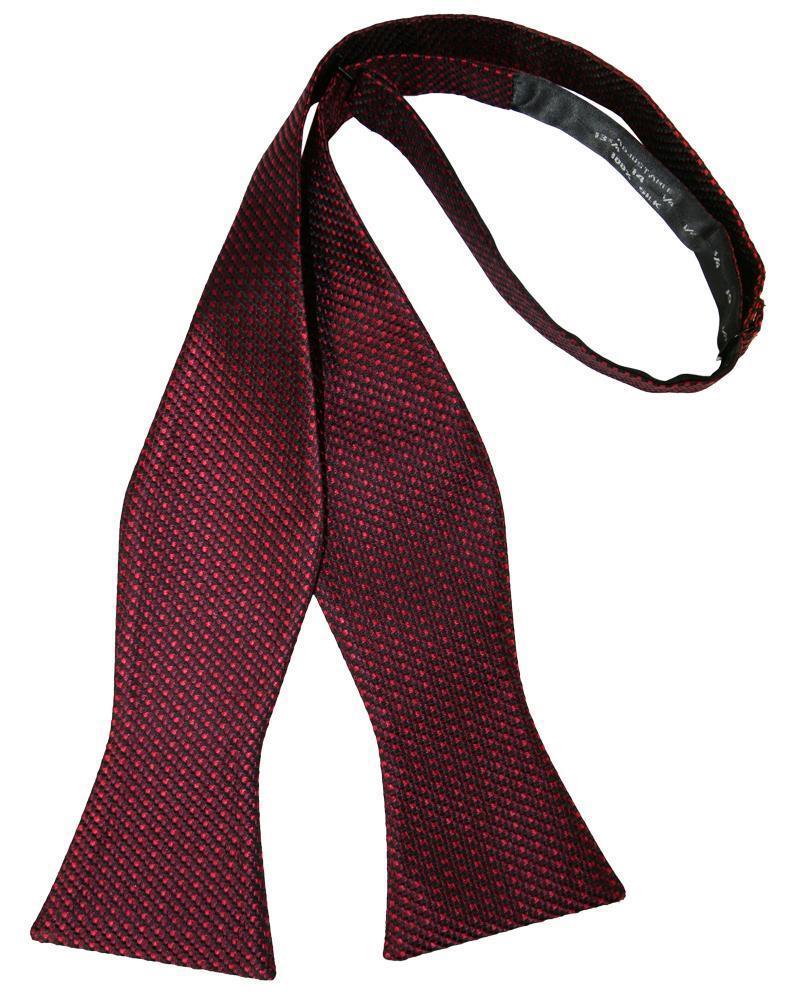 Cristoforo Cardi Wine Silk Weave Self Tie Bow Tie