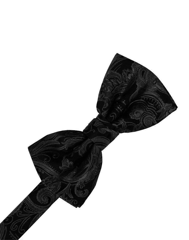 Cristoforo Cardi Black Paisley Silk Bow Tie