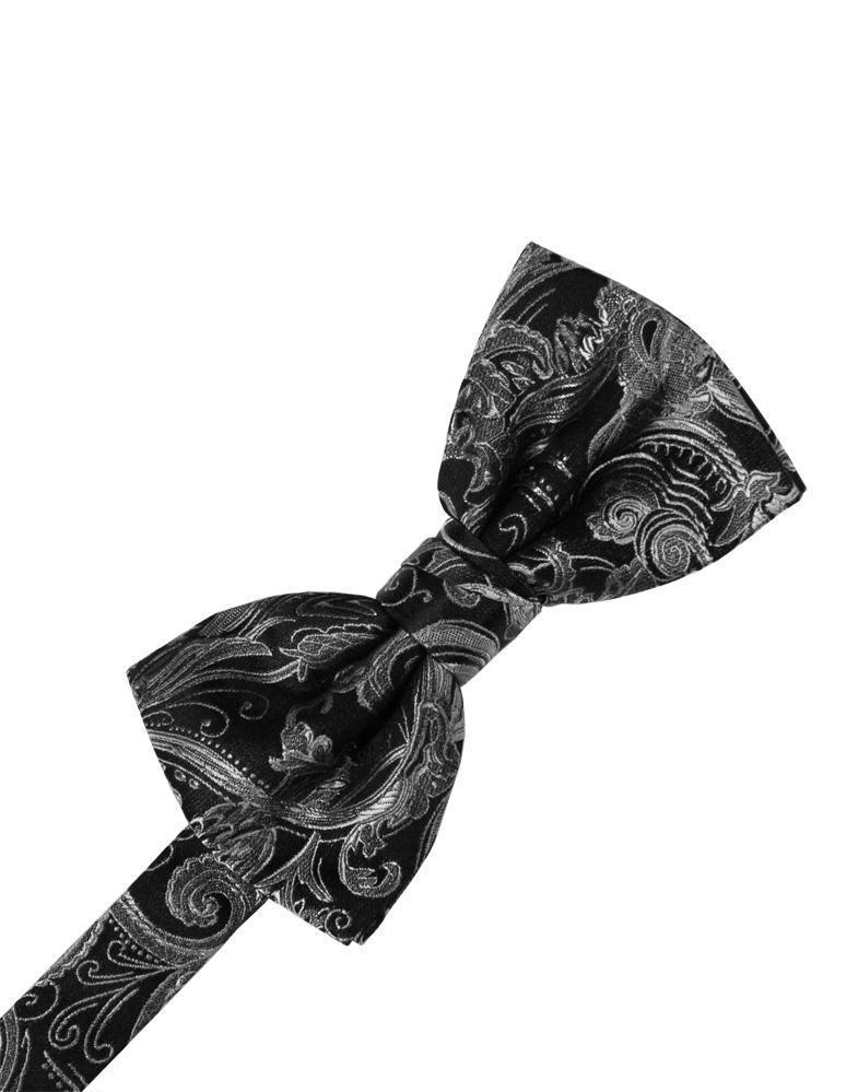 Cristoforo Cardi Silver Paisley Silk Bow Tie
