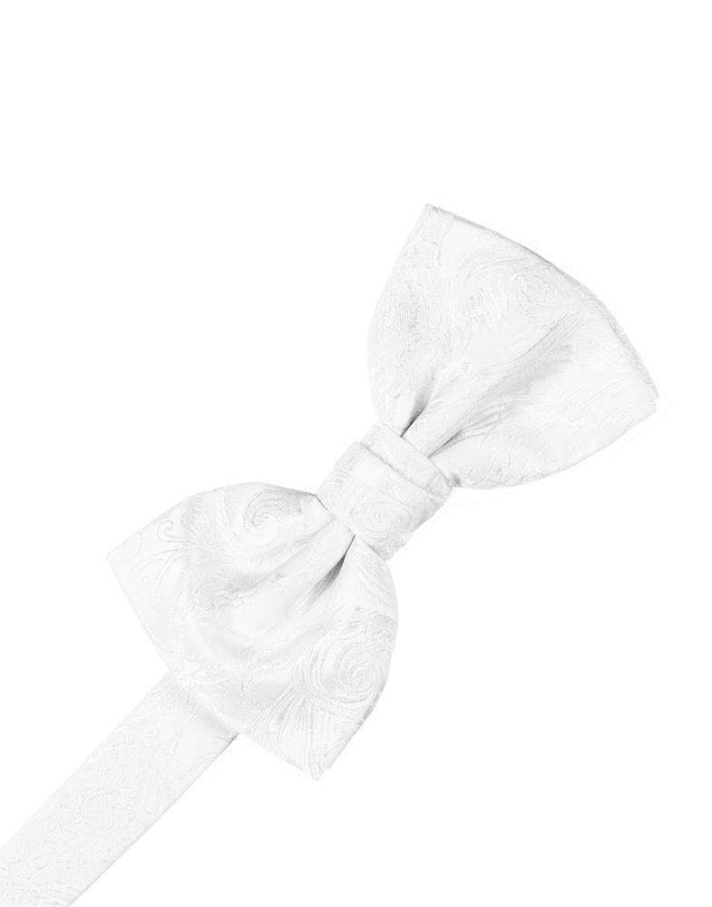 Cristoforo Cardi White Paisley Silk Bow Tie